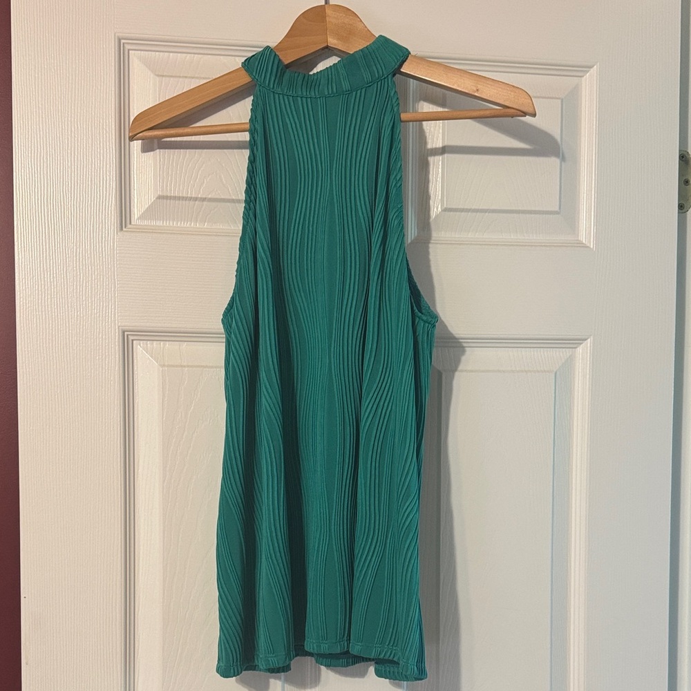 Cable & Gauge Teal Ribbed Knit Top